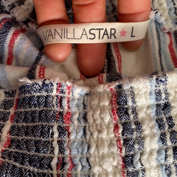 Vanilla star White Blue Striped Shorts Size L - Picture 6 of 7